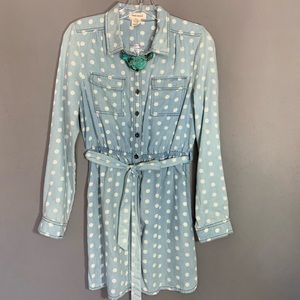 Sans souci chambray denim long sleeves dress